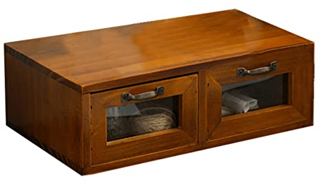 Warmhm Holz Computer-rack Im Vintage-stil Mit Schubladenbox Für Desktop-aufbewahrungskoffer Erweiterbare Aufbewahrungsbox Für Schreibwaren Und Kleinigkeiten