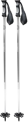 5th Element Stealth 3 Junior Ski Poles – Lightweight Aluminum, Adjustable Strap, Durable Winter Sports Poles (White/Silver, 100cm)