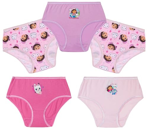 Gabby Dollhouse Culottes Fille, Confortable et Respirant 100% Coton Culotte Bebe (Violet/Rose, 3-4 Ans)