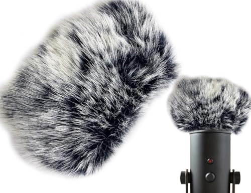 Lhbwhiz Pare-brise pour microphone,pare-brise en fourrure,mini microphone en mousse avec filtre anti-pop,fourrure lavalier filtre le bruit du vent,compatible avec le micro et plus encore(noir givré)