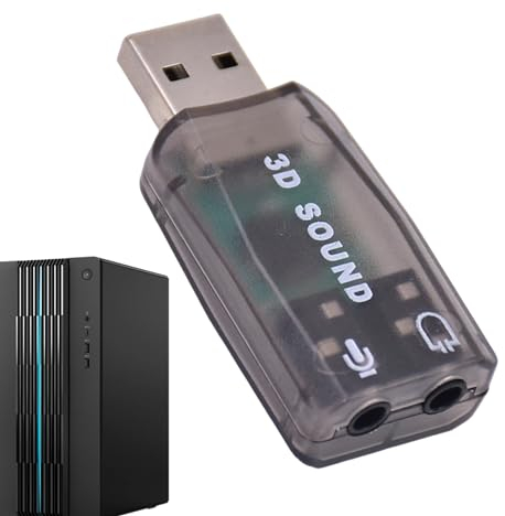 Adaptateur de carte son USB - Adaptateur audio USB - Adaptateur audio USB 2 en 1 externe - Adaptateur audio pour casque de microphone pour PC et ordinateur portable pour regarder des films, regarder