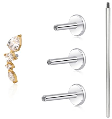 limerencia 18G Tragus Piercing, Medizinische Titan Lippenpiercing mit 6mm 8mm 10mm Stäbe,Hypoallergen Helix Piercing ohr,Labret Stecker für Bauchnabel Zunge Augenbraue Lippe Septum Nase