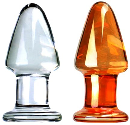 Tplkxurib 4cm Durchmesser Glas Analdildo Glasplug Hochwertig Kristall Analplug Buttplug Glatt Anal Plug Butt Plug Penis G-Punkt Vaginal Anal Masturbation Sexspielzeug für Männer Frauen,Clear,S