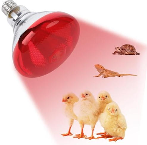REPTI HOME Lampe chauffante reptile terrarium 250W lumière rouge pour poulet E27 lampe chauffante infrarouge pour poulets chiens porcs mammifères