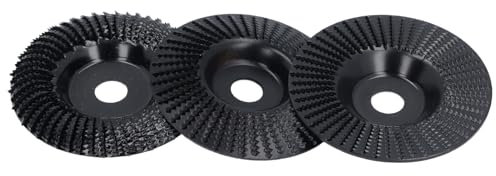 Schleifer-Holzschnitzscheiben-Set, 3-teiliges Holzschleifrad, Schwarze Schleifformscheibe Winkelschleifer, 100 Mm Durchmesser, 16 Mm Innendurchmesser, Flache, Schräge