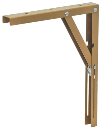 Stolmet Regalträger Winkel Regalwinkel Regalhalterung Klappbar Stahl Halterung 100 kg Belastbar 400 mm Gold