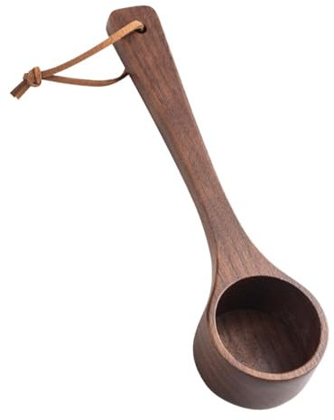 Cucchiaio da caffè multifunzionale, cucchiaio da caffè in legno, per barattoli, mestolo da cucina, con corda per appenderlo, per barattoli, sali da bagno, detersivo per bucato (manico lungo)