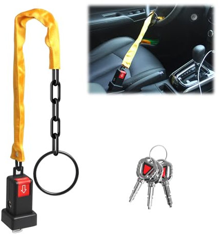Boiarc Lenkradkralle, Alle Metall Lenkradschloss, Flexibel Auto Anti-Diebstahl Kettenschloss, Universal Wegfahrsperre Schloss für SUVs, LKW, Pickups