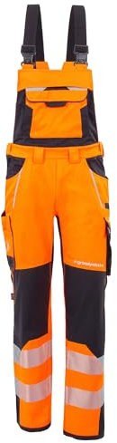 Grizzlyskin Salopette de travail Warnorange, pantalon de travail, imperméable, respirant, Alarme orange, 32