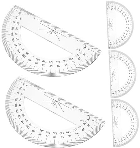 DIYEAH 5pezzi Protractor Plastica Trasparente Da Goniometro Compatto Per Geometria e Disegno Utile Per Architettura e Illustrazione Tecnica Strumento Pratico Per Studenti e Insegnanti