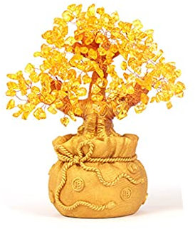 Kristallbaum Geldbaum Kristall Glücksbaum Home Office Dekoration Feng Shui Baum Kristall Fortune Baum Lucky Tree Bonsai Kleiner Geschenkbaum Edelsteinbaum (Größe: B)