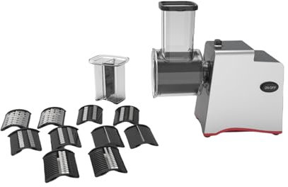 Fazvncv Rallador eléctrico de queso mejorado con 5 cortadores de acero inoxidable reemplazables de 500 W, trituradoras eléctricas de queso y verduras