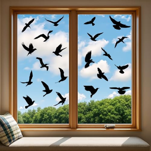 Aurinovellia Vogelschutz Fenster, 37 Stück Fensteraufkleber Vogelschutz aus PVC, Wiederverwendbare Vogel Aufkleber Fenster, Statisch haftend & selbstklebend gegen Vogelschlag