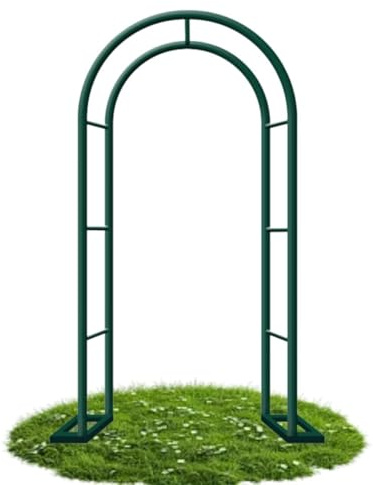 Arche de jardin blanche en métal pour mariage, treillage de roses d'intérieur, pergola pour décoration de jardin, options de hauteur : 200 cm, 220 cm, 230 cm, 250 cm (vert, 250 x 180 cm)
