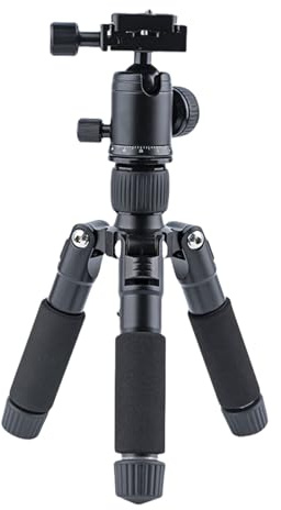 3. Trípode de viaje compacto de aleación de aluminio con placa de desmontaje rápido y cabezal flexible para fotografía estable, equipo de fotografía de aleación de aluminio