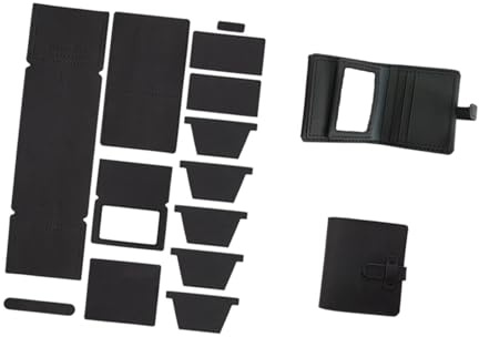 osiuujkw DIY Läderplånboksset Väsketillverkning Komplett kit Blandning av kul och kreativitet för hantverksälskare med material för herrväskor Herrväskor Material för vuxna, Svart, 9.5x1.8x11 cm