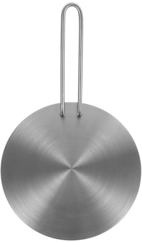 JOINPAYA Adaptateur à Induction 18 Cm en Acier Inoxydable Poignée Amovible, Diffuseur de Chaleur pour Cuisinière à Gaz et Plaque de Cuisson à Induction, Plaque Conductrice de Chaleur