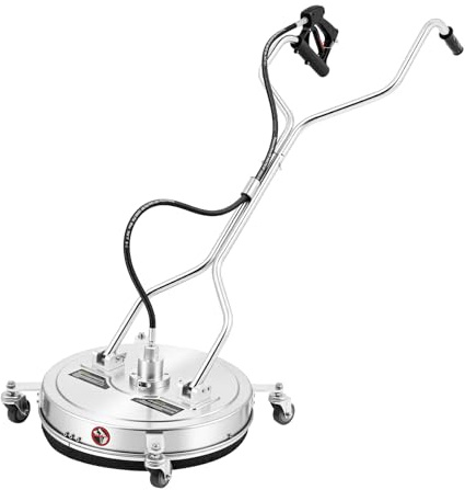 MIUKYUI Profi Flächenreiniger Bodenreiniger Hochdruckreiniger Zubehör Bodenwaschanlage 4500PSI max 3700PSI Arbeitsdruck 25° Düsenwinkel Edelstahl 52cm Basis für Terrassen Platten Wege Reinigung