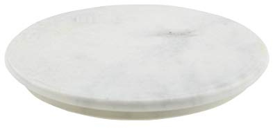 GK Global Kitchen White Marble Round Chapati Board, 28cm Diameter x 2.5cm Thickness, Heavy Duty, Non-Porous, Hygienic, Cutting Board
