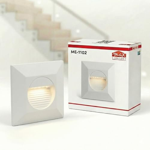 Maxkomfort LED Treppenbeleuchtung 1 Watt 130 Lumen Wandeinbaustrahler Treppenleuchte Wand Einbauleuchte Einbaustrahler Treppenlicht Flurleuchte Nachtlicht 1102S