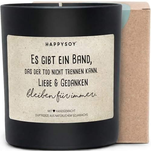 Beiled aussprechen - Duftkerze im Glas mit Trauerspruch - aus Sojawachs, handgemacht - nachhaltiges persönliches Geschenk Kondolenzgeschenk - Kerze für Verstorbene