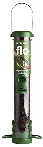 Jacobi Jayne® Vogelfutterstation für kleine Vögel, leicht zu reinigen, inkl. Draht zum Aufhängen, ideal für Gartenvögel, Grün
