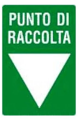 NEW CARTELLO SEGNALETICO - punto di raccolta MOD. 2 - Adesivo Extra Resistente, Pannello in Forex, Pannello In Alluminio (PANNELLO IN ALLUMINIO 30X42 cm)