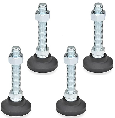 Ganter Normelemente | Gelenkfüße/Stellfüße mit Verstellspindel - GN 343.4-32-M8-40-A | Fuß: Kunststoff (Polyamid) | 4 Stück