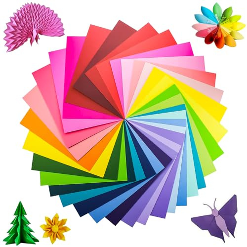 100 Hojas de folios a4 colores, papel manualidades (70gsm), 20 colores variados, Para Dibujar, Imprimir, Origami, Bricolaje Proyectos de manualidades, Niños y Adultos (200)