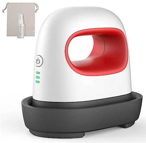 Mini Heißpresse, Hitzepresse Heißpresse Maschine Bügeleisen Heat Press Machine für T-Shirts, Schuhe, Taschen, 3-stufige Temperaturregelung, mit Aufbewahrungstasche und Sprühflasche (Rot)