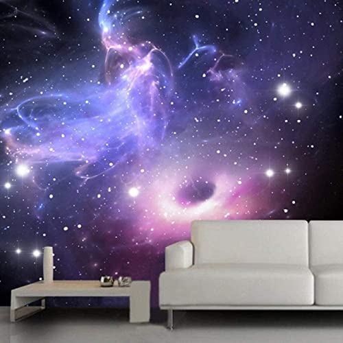 Papier Peint Panoramique Constellation Violette Du Cosmos Papier Peint Intissé 3D Tapisserie Poster Decoration Murale Chambre Salon