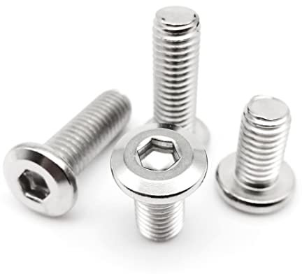 TS-Screw, 5 Stück / 10 Stück große flache Sechskant-Innensechskant M3 M4 M5 M6 M8 304 Edelstahl Innensechskant Möbel Nietschraube Verbindungsschraube (Color : 100mm, Size : 5pcs M6)