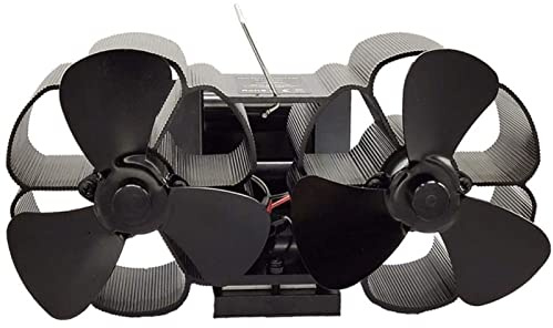 Fireplace Fan Fireplace Fan 8-Blade Double-Headed Flower Fireplace Fan Start at Low Temperature Save Fuel Safe Heat Powered Stove Fan for Wood/Log Burner/Fireplace