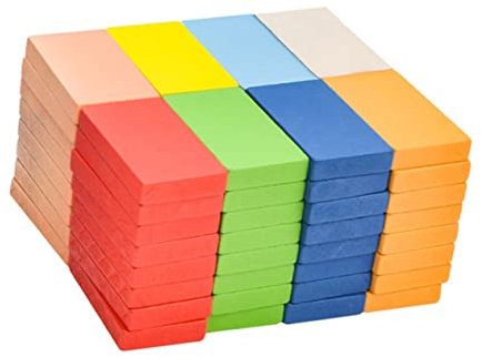 Toyvian Holzbausteine Dominosteine Spielzeug Für Junge Mädchen Frühpädagogisches Domino Standard Blöcke Spielzeug Mit Teilen Glatte Oberfläche Leicht Zu Greifen Und Spielen Umweltfreundlic