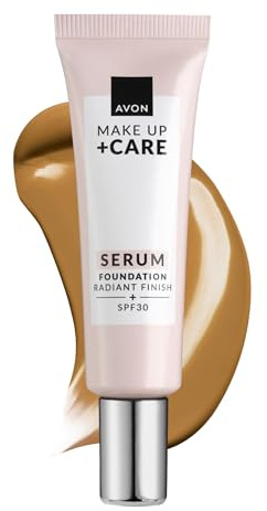 AVON Base de Maquillaje con Sérum 3 en 1 355G (Light Caramel) 355 g | Vitamina C, vitamina E, antioxidantes y SPF 30 con cobertura modulable de ligera a media en tono 355G (Light Caramel)