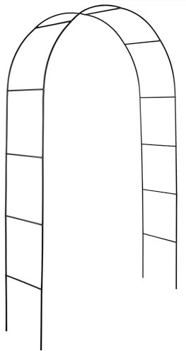Hardys Black Metal Garden Arch - Arbour Trellis for Climbing Plants, Roses - Indoor & Outdoor Archway Garden Decor and Lawn Wedding Arch - Heavy Duty Steel Frame (2M)