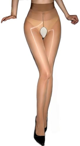 HTRUIYATY Medias Brillantes 5D Con Invisibles De Irrompibles Pantimedias Sin Costuras Pantys Para Mujeres