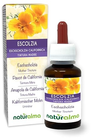 Amapola de California (Eschscholzia californica) hierba Tintura Madre sin alcohol Naturalma - Extracto líquido gotas 60 ml - Complemento alimenticio - Vegano
