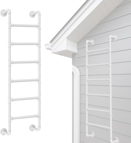 3,3-9,8 Fuß Mehrzweck-Ausstiegsleiter für Dachgarage im Dachgeschoss, Kellerausstiegsleiter, Fensterbrunnenkletterleiter, stabile Leiter, Etagenbettleiter mit Wandhalterung, Wohnmobilleiter(155cm/61in