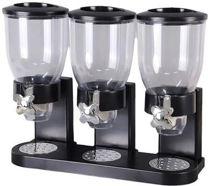 pofluany Nut Dispenser Rice Dispenser Transparent Dry Food Dispenser Storage Jar Bpa Large Capacity Easy to Clean Reusable Cereal Container Candy Dispenser Black