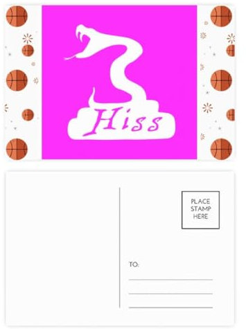 Serpent Ophidian Cruel Hiss Basketball Postkarten-Set, Dankeskarte, Versandseite, 20 Stück
