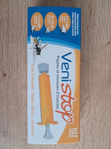 VeniStop Kit Premier Secours, Pompe d'Extraction de Venin pour Piqûres d'Insectes, Réutilisable