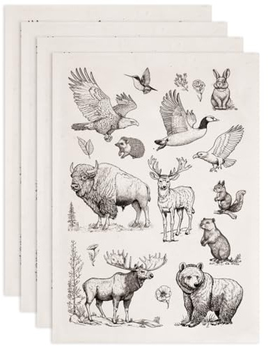 SUPERDANT 4 STÜCK Tiere Unterglasur Transfer Aufkleber Chines Wildlife Transfer Aufkleber Keramik Aufkleberr Keramik Unterglasur Blumenpapier für Keramiks Für Überglasur Emaille Aufklebers