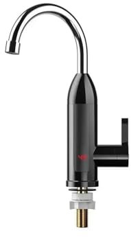 TIEOAXFT 3000W Electric Heater Kitchen Faucet Faucet Hot Cold Water Dual-Use LCD Display Instant Heating Taps(Black)