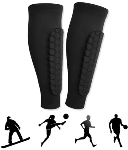 GGUFAY 1 Paire de protège-Tibias de Football, Manchon de Protection des Mollets protège-Tibias Anti-Chocs Professionnels,pour Hommes, Femmes et JeunesSport, Football(M)