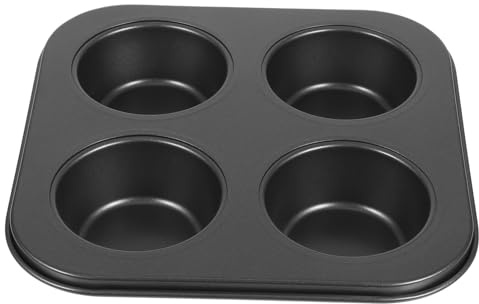 ABOOFAN 4 Cup Muffin Tray Non Stick Muffin Baking Tray Cupcake Baking Mould Oven Bakeware for Home Cake Shop High Temperature Resistant Easy Clean 3.00cm Deep