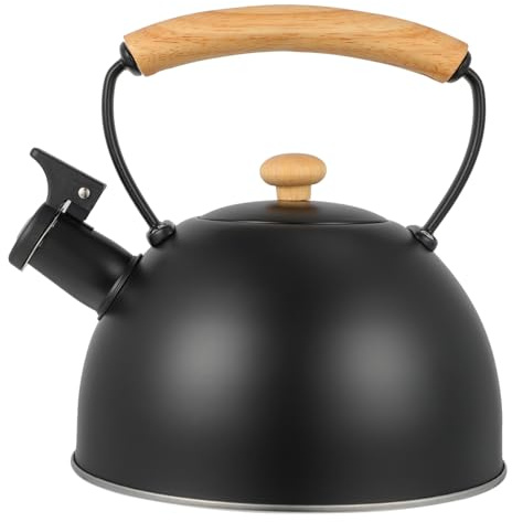 UTHCLO Bouilloire Sifflante à Thé Domestique Bouilloire Portable Chauffante à Eau Pour Maison Et Bureau Noire