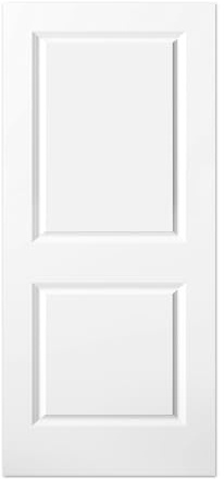 BARNSMITH 36x80 in Raised 2-Panel Square Top Smooth White Primed Molded Door Slab, Paintable Hollow Core Interior Door Panel, for Swing, Pocket, Sliding Door, Durable and Lightweight