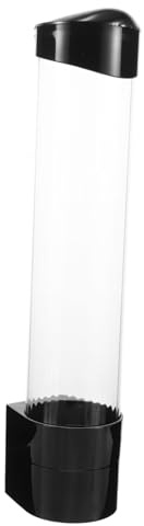 WOONEKY Dispensador de Vasos Desechables Montado Pared Soporte Automático para Tazas Plásticas Dispensador Individual Preciso para Oficina y Máquina de Agua Color Negro Elegante