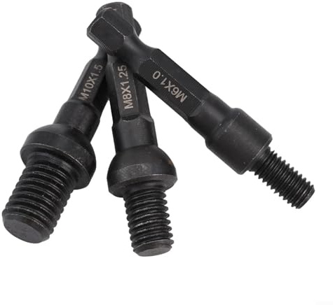 Juego de adaptadores de enchufe CrMo autorroscantes M6 M8 M10 con vástago hexagonal de 1/4 pulgadas diseñado para su uso con tuercas de inserción y pernos de suspensión en tareas de perforación (A)